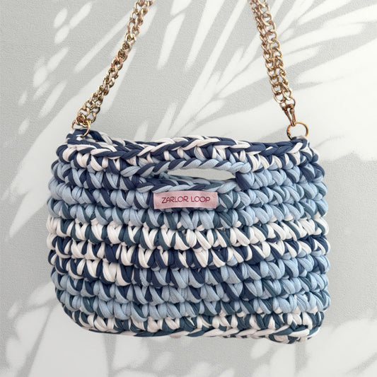 Sac Ti Zarlor Sky Blue, Dark Blue, and White